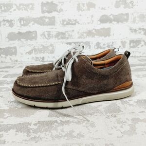 Clarks EDGEWOOD Lace Up Brown Suede Moc Toe Casual shoe